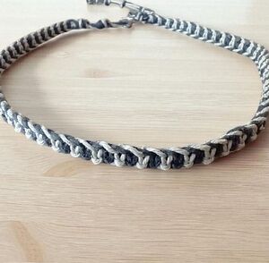 Braided Black and Gray Men's Necklace